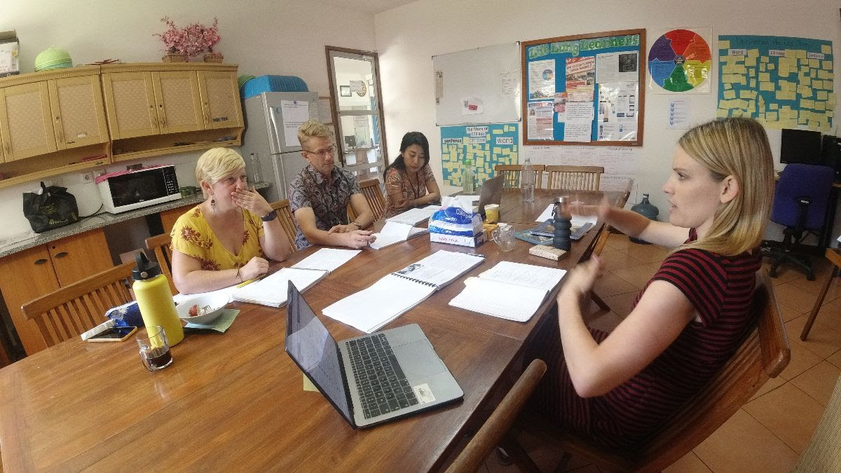 Canggu teachers during a meeting