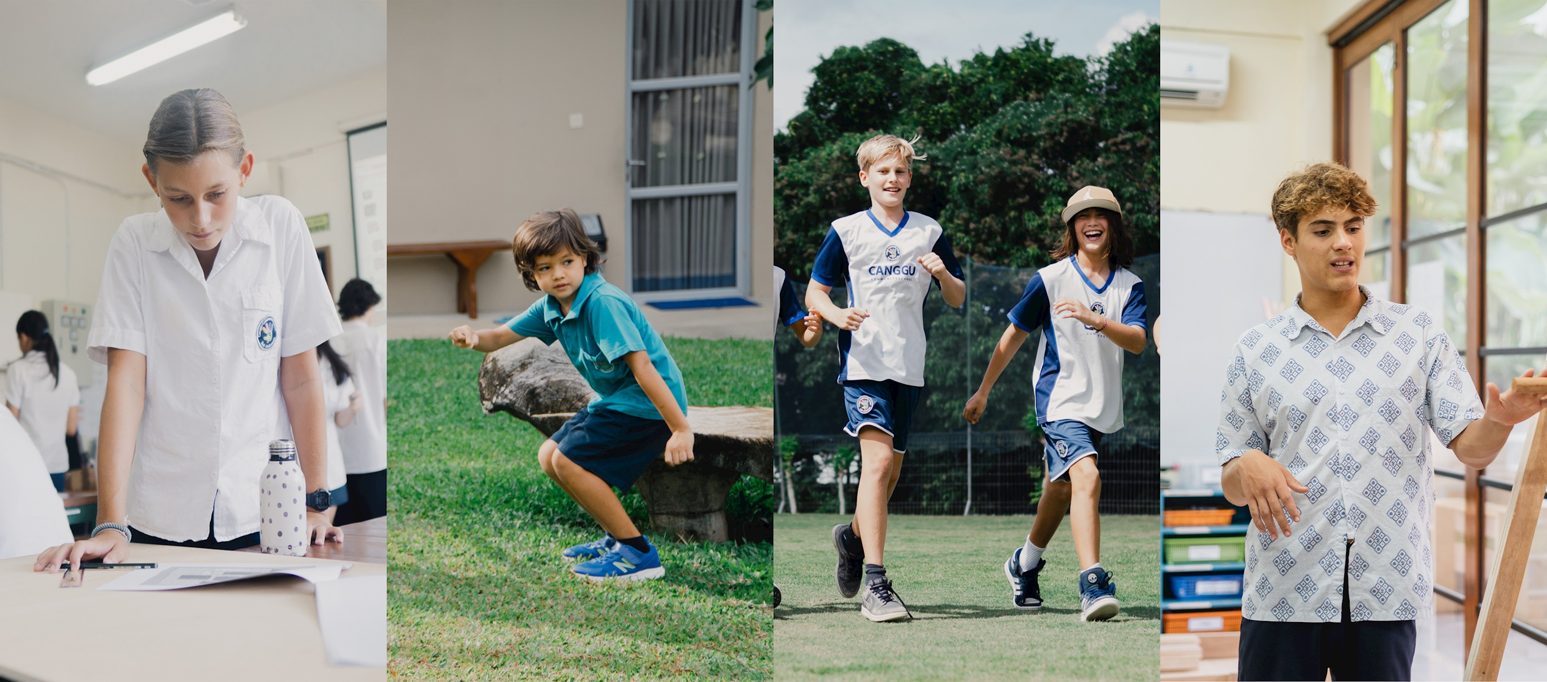 CCS pupils wearing school uniform across different year groups